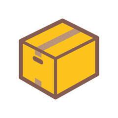 Package box vector icon. Isolated shipping, delivery, receiving goods sign design. 