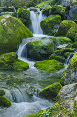 Naklejka na ściany i meble Arritzaga erreka, Amezketa. Waterfall in the Natural Park of the Sierra de Aralar, Gipuzkoa, Euskadi