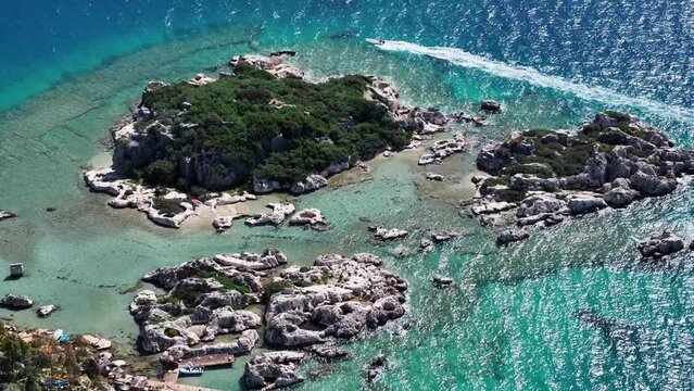 Kalekoy and Kekova Island Beach, Kaputas Beach Drone Video, Kaş Antalya, Turkiye (Turkey)