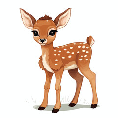 Cute Fawn Clipart clipart isolated on white background