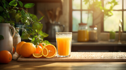 A refreshing glass of orange juice 