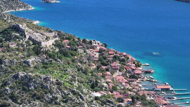 Kalekoy and Kekova Island Beach, Kaputas Beach Drone Video, Kaş Antalya, Turkiye (Turkey)