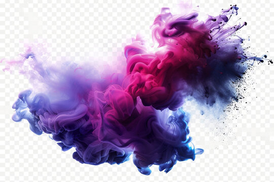 abstract colorful smoke on a transparent background