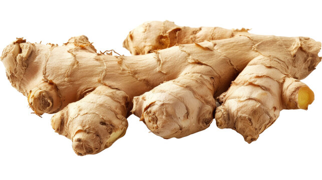 one ginger root isolated on a white background