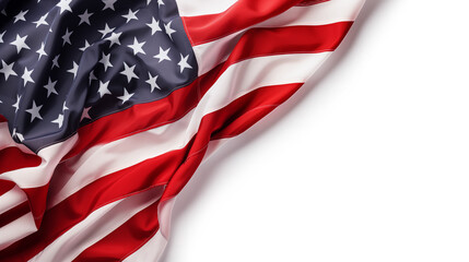United States Flag On White Background