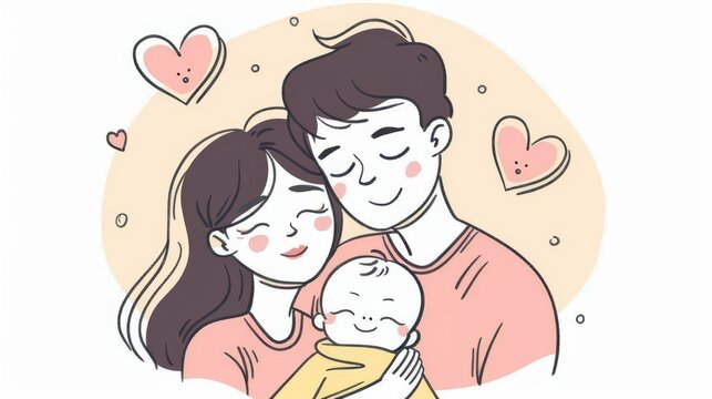 This month is dedicated to people who appreciate their parents and love their children. A picture of a mother holding her baby, a picture of a father holding his baby, a picture of adorable little