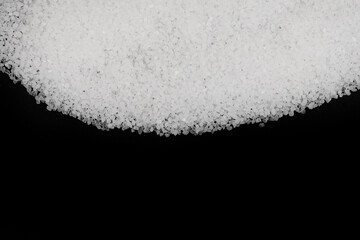 sea salt in black background close up. coarse grind. ultra purified natural