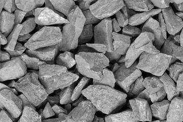White crushed stone crumb background texture close-up. rubble in a heap. natural decorative primer...
