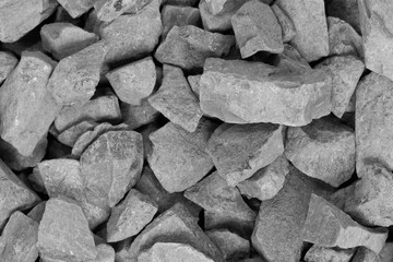 White crushed stone crumb background texture close-up. rubble in a heap. natural decorative primer...