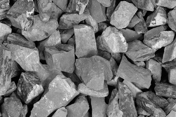 White crushed stone crumb background texture close-up. rubble in a heap. natural decorative primer...