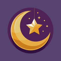 eid mubarak moon night, moon star, mosque