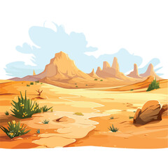 Desert Landscape Clipart clipart isolated on white background
