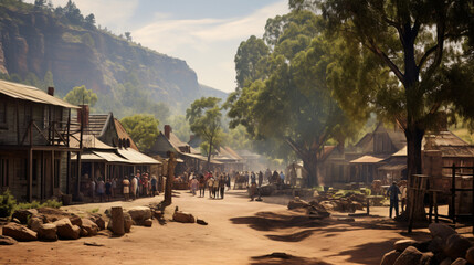 A view of the historic gold mining town Pilgrims Rest - obrazy, fototapety, plakaty