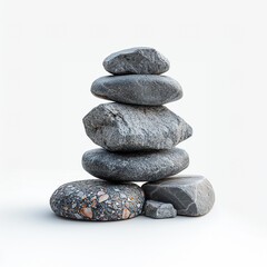 Zen Stone Tower: Balanced Pebbles and Rocks Heap