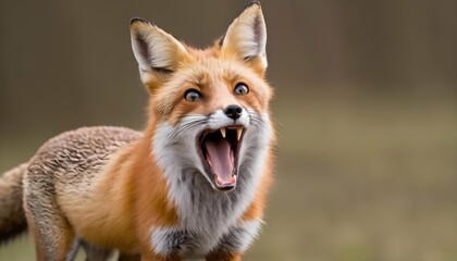 A Fox With Its Mouth Open Calling Out Upscaled 7