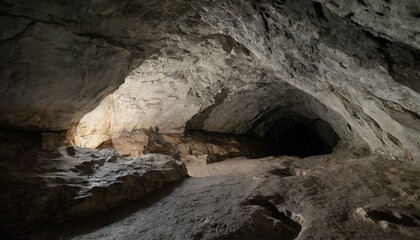 the view of the cave is dark and damp