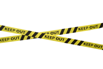 Keep out, police line, Caution lines isolated. Warning tapes. Danger signs.