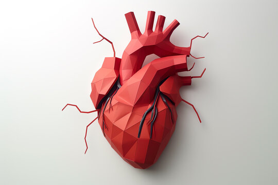 Paper craft heart with pulse inside