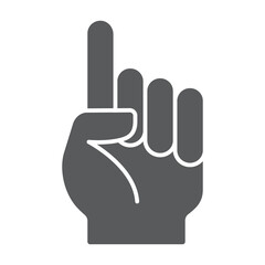 One finger up solid icon, glyph style icon for web site or mobile app, Ramadan and gesture, Allah is one vector icon, simple vector illustration, vector graphics with editable strokes.