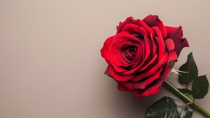  a vibrant red rose with blank space for design