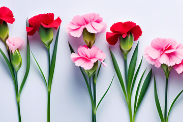 pink tulips isolated on white, generative ai
