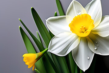 Fototapeta premium yellow daffodil flower, generative ai 