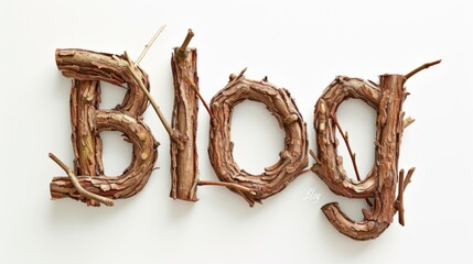 The word Blog created in Oak Twig Letters.