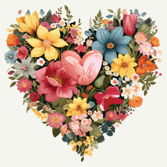 Floral Hearts Clipart
