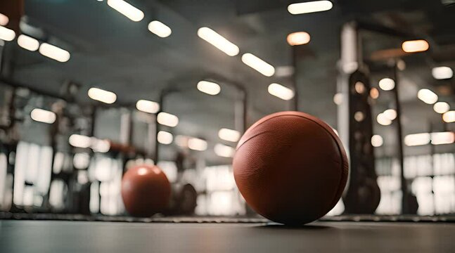 Two Basketballs Rest on a Polished Gym Floor, A Simple Image Captures the Essence of Preparation