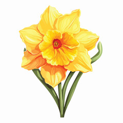 Flower Daffodil clipart isolated on white background