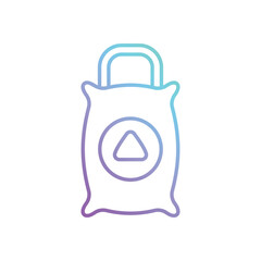 Line Gradient Sandbag vector icon