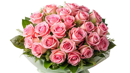 Bouquet of pink roses. isolated on transparent background.