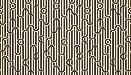 Seamless pattern with twisted lines, vector linear tiling background, stripy weaving, optical maze, twisted stripes.