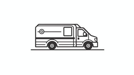 Ambulance vehicle pixel perfect linear icon. Urgent