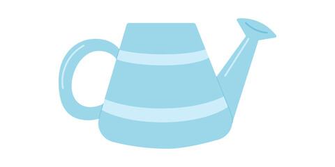 Watering can icon vector flat simple graphic illustration isolated clipart image. Vector blue watering can isolated on a white background. Gardening tools. Flat cartoon colorful vector illustration © Маргарита Купцова