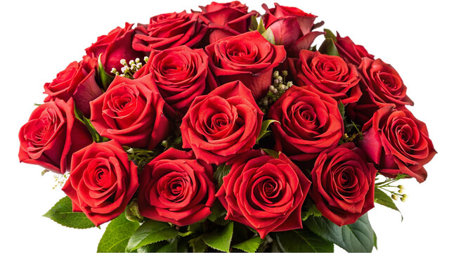 Bouquet of red roses. isolated on transparent background.