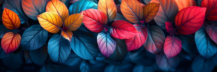 Fototapeta na wymiar Close-up background image of leaves. Bright beauty, Colorful leaves lying on the ground background in the style of a color palette perfect for autum