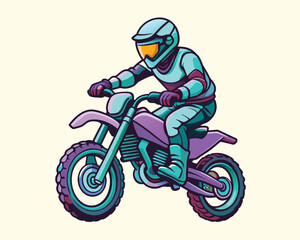 Fototapeta na wymiar vector A motocross rider on a motorcycle t-shirt design