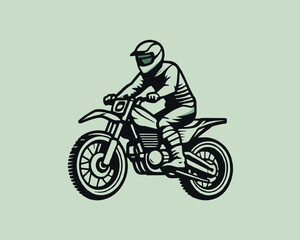 Fototapeta na wymiar vector A motocross rider on a motorcycle t-shirt design