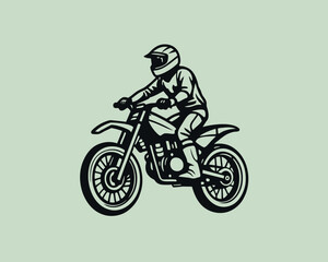 Obraz na płótnie Canvas vector A motocross rider on a motorcycle t-shirt design