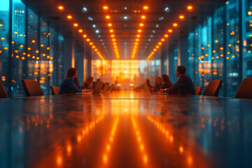 Conference room or seminar meeting room in business event. Session of Government. blur abstract background. 