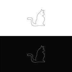 Line art cat logo illustration