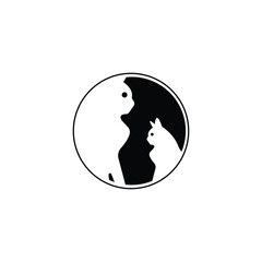 Cat silhouette logo design vector illustration . Stylish cat animal logo design