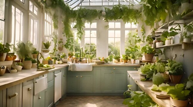A Symphony of Scents and Flavors, A Kitchen Where Fresh Herbs Meet Culinary Delights
