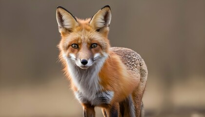 A Fox With Its Ears Perked Up Listening For Dange Upscaled 4