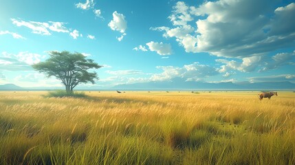 a panoramic view of a savanna