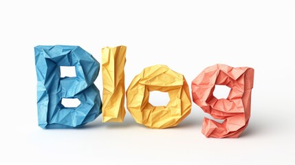 The word Blog created in Origami Lettering.