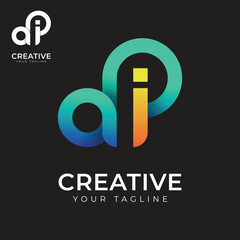 Letter ai gradient colorful logo design template 