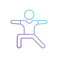 Line Gradient men yoga vector icon