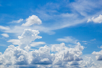 Blue sky with white clouds.